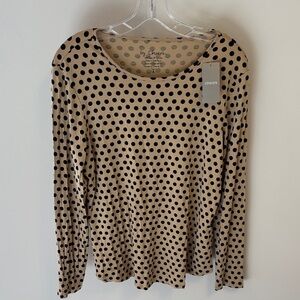 Chico's NWT Karina Polka Dot Long Sleeve Top